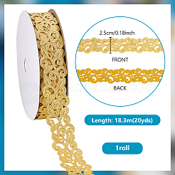 20 ярд полых двухсторонних цветочных кружевных лент из полиэстера&nbsp;SRIB-PH0001-70
