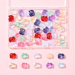 60шт 10 цвета окрашенные распылением стеклянные бусины GLAA-FS0002-05