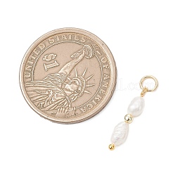 Подвески из натурального барочного жемчуга кеши и синтетического немагнитного гематита с гальваническим покрытием.&nbsp;PALLOY-JF04993-01