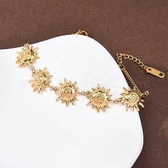 Текстурированные браслеты из нержавеющей стали 304 Sun Link&nbsp;BJEW-K293-06A-G