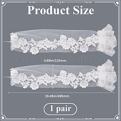 1 пара длинных перчаток без пальцев из полиэстера с цветочным узором&nbsp;AJEW-CY0001-60A