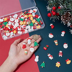 72шт 12 стиля рождественская тема непрозрачные подвески из смолы&nbsp;RESI-UN0001-11