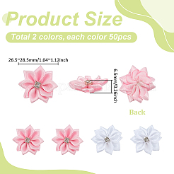 100 шт. 2-х цветные цветочные полиэстеровые украшения&nbsp;DIY-PH0032-64