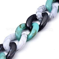 Трехцветные акриловые цепочки ручной работы AJEW-JB00601