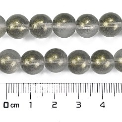 Нити матовых прозрачных стеклянных бусин GLAA-P065-10mm-12