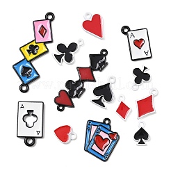 Эмалевые подвески из сплава игральных карт&nbsp;ENAM-I078-01EB