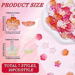 140 шт. 7 вида стеклянных бусин&nbsp;GLAA-SC0002-83