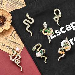 6 шт. 6 стиля броши sanke с розовым сплавом и стразами&nbsp;JEWB-CJ0001-81