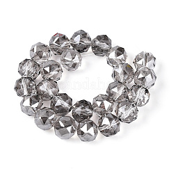 Гальваническое покрытие прозрачных круглых стеклянных бусин в нитях&nbsp;EGLA-T029-8mm-12T-03