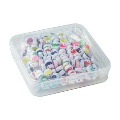 200шт непрозрачные акриловые бусины с принтом OACR-FS0001-54