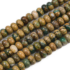 Нити бусин из натурального камня вердит&nbsp;G-L647-D04-4x6mm