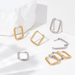 10 пара двухцветных сережек-колец из нержавеющей стали&nbsp;EJEW-UN0003-05