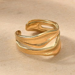 Ионное покрытие (IP) манжетное кольцо из нержавеющей стали 304 RJEW-N038-112LG