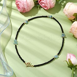 Колье из натурального черного оникса NJEW-JN04892