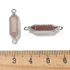 Натуральный клубничный кварц граненый двойной конечный заостренный шестигранный соединительный элемент подвески&nbsp;G-G181-04P-03