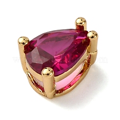 Подвески-слайдеры из латуни с микропаве из кубических цирконий в форме капли&nbsp;KK-C119-16G-01