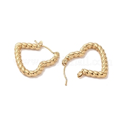 Серьги-полукольца из нержавеющей стали Twist Heart 201 для женщин EJEW-G385-29G