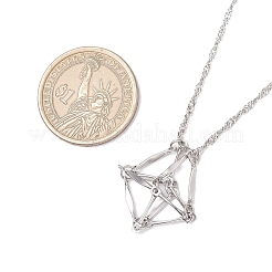 3 шт. 3 стиля 304 нержавеющая сталь пустой макраме мешочек кулон сингапурская цепочка ожерелья NJEW-JN05285