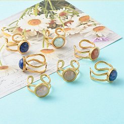 Кольцо-манжета с натуральными драгоценными камнями RJEW-JR00365