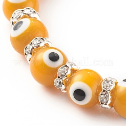 Круглые стрейч-браслеты из бусин лэмпворк с дурным глазом&nbsp;BJEW-JB06211