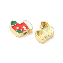 Рождественские латунные эмалевые бусины KK-I474-G25