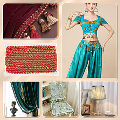 Лента из полиэстера с блестящей волнистой бахромой длиной 12 м. OCOR-WH0003-031C