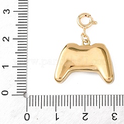 Подвесные украшения из нержавеющей стали 304 с эмалью и стразами&nbsp;LS-STAS-D205-08B-G