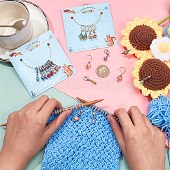 2 набор из 2 стеклянных жемчужин и самодельных бусин из полимерной глины для фиксации стежков HJEW-NB0002-08