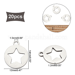 Подвески-пентакли из нержавеющей стали 304&nbsp;STAS-UN0018-97P