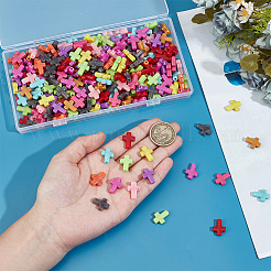 300 шт. непрозрачные акриловые бусины с эффектом кракле OACR-SP0001-06