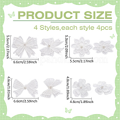 16 шт. 4 стиля вышитых аксессуаров для костюмов из органзы PATC-MA0001-15