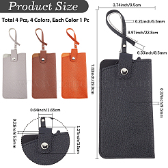 4 шт. 4-х цветный футляр для очков из искусственной кожи&nbsp;AJEW-CN0004-99A