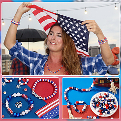 Наборы акриловых бусин на тему дня независимости&nbsp;TACR-PH0001-89