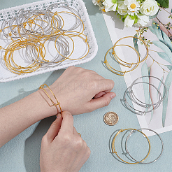 30шт 2 цвета регулируемый железный расширяемый браслет изготовление BJEW-UN0001-63