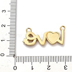 Подвески-шармы в форме слова «любовь» из нержавеющей стали 304 со стразами STAS-R160-03G