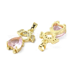 Покрытие стойки латунь микропаве прозрачные подвески из кубического циркония KK-R157-11A-G