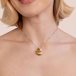 Женские ожерелья с подвесками в форме морской звезды из нержавеющей стали и искусственного жемчуга&nbsp;FX1473-2