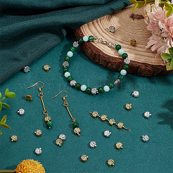 120 шт. 2-х цветные бусины из цинкового сплава в тибетском стиле FIND-PH0021-42