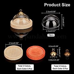 10 шт. мини стеклянные крышки-куполы для колпаков DJEW-NB0001-24A