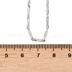 Цепочки из латуни толщиной 2 мм с текстурированными плоскими звеньями для мужчин и женщин.&nbsp;NJEW-L012-08P