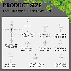 10 шт. 10 стиля латунных подвесок с микропаве из кубического циркония&nbsp;KK-GA0002-21P