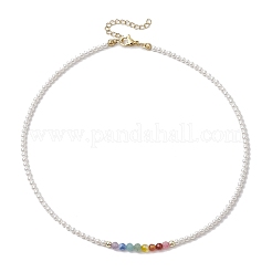 3 мм круглые бусины из драгоценных камней чакры и ракушек для женщин NJEW-JN05190