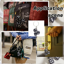 8шт. брелки из смолы в виде игральных костей&nbsp;KEYC-ME0001-03B