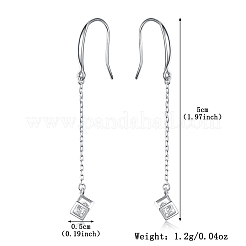 925 подвесные серьги-кубы из стерлингового серебра HU1347