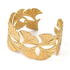 Ионное покрытие (ip) 304 нержавеющая сталь манжеты браслеты для женщин BJEW-D048-01G