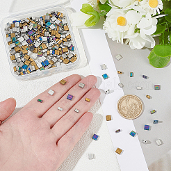 320 шт. 8 вида стеклянных бусин с гальваническим покрытием SEED-WR0001-07