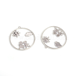 Латунные микропаве прозрачные подвески с фианитом KK-I666-06P