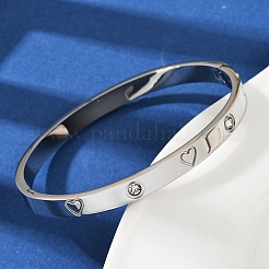 Браслеты из нержавеющей стали 201 со стразами для женщин&nbsp;BJEW-B138-04P