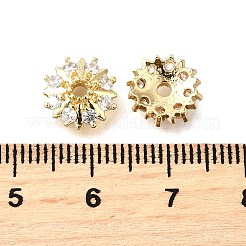 Плоский круглый латунь микро проложить кубический цирконий spacer бисер KK-L230-10G