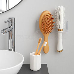 Прямоугольный акриловый настенный держатель-органайзер для расчесок с 2 слотом для ванной комнаты&nbsp;ODIS-WH0043-218A